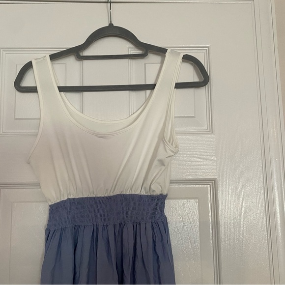 NWT Cupshe Blue & White Ruffled Scoop Neck A-Line Dress Size XS - Picture 7 of 8